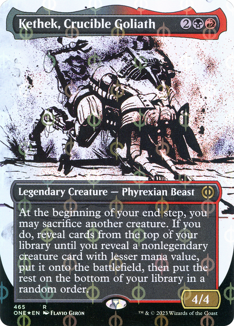 Kethek, Crucible Goliath (Borderless Ichor Step-and-Compleat Foil) [Phyrexia: All Will Be One] | Gate City Games LLC