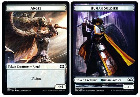 Angel // Human Soldier Double-sided Token [Double Masters Tokens] | Gate City Games LLC