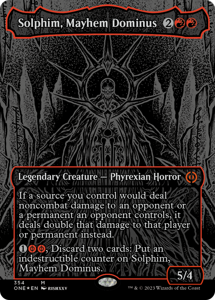 Solphim, Mayhem Dominus (Oil Slick Raised Foil) [Phyrexia: All Will Be One] | Gate City Games LLC