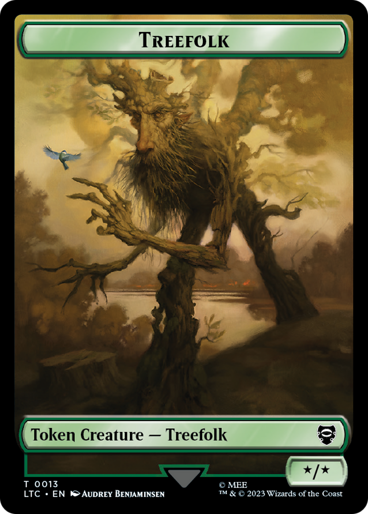 Beast // Treefolk Double Sided Token [The Lord of the Rings: Tales of Middle-Earth Commander Tokens] | Gate City Games LLC