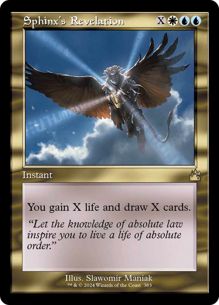 Sphinx's Revelation (Retro Frame) [Ravnica Remastered] | Gate City Games LLC