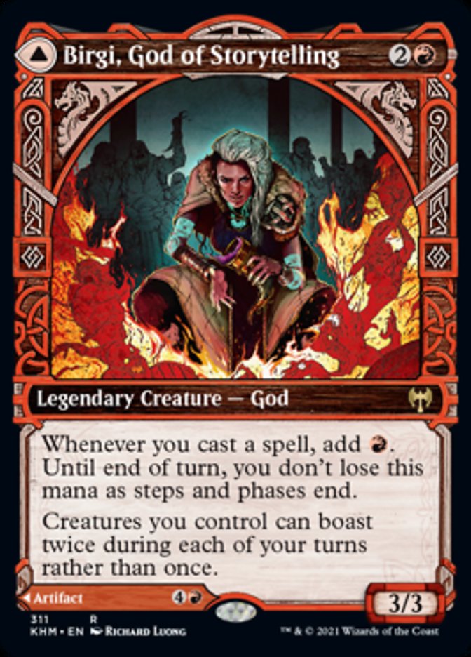 Birgi, God of Storytelling // Harnfel, Horn of Bounty (Showcase) [Kaldheim] | Gate City Games LLC