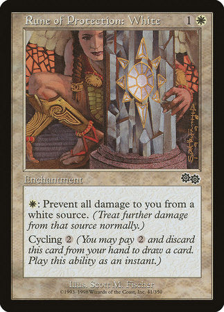 Rune of Protection: White [Urza's Saga] | Gate City Games LLC
