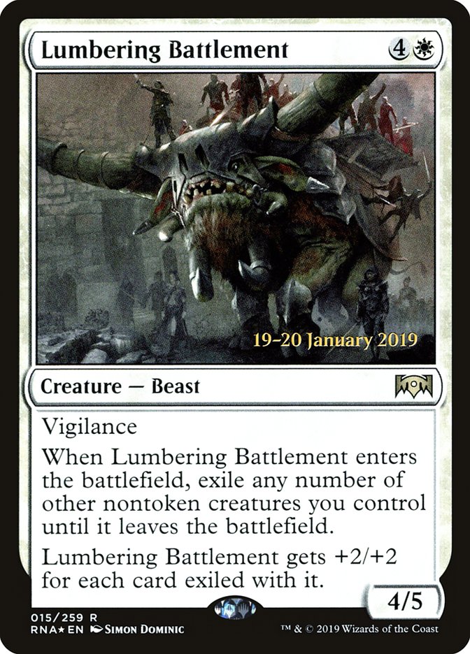 Lumbering Battlement [Ravnica Allegiance Prerelease Promos] | Gate City Games LLC