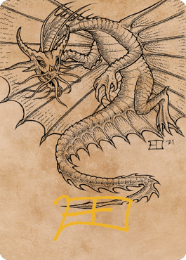 Ancient Gold Dragon Art Card (44) (Gold-Stamped Signature) [Commander Legends: Battle for Baldur's Gate Art Series] | Gate City Games LLC