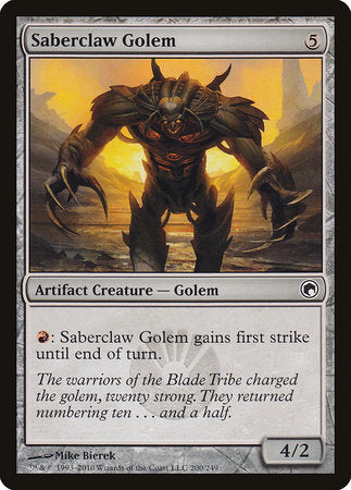 Saberclaw Golem [Scars of Mirrodin] | Gate City Games LLC