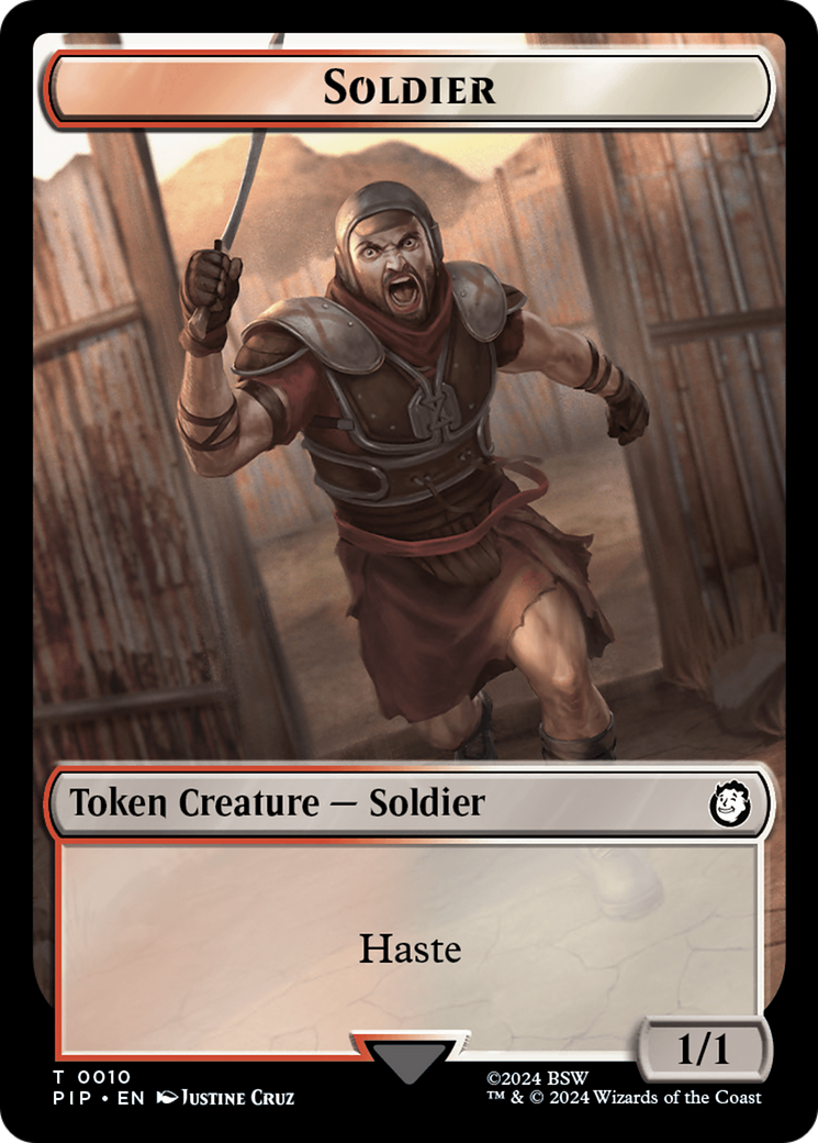 Soldier (0010) // Warrior Double-Sided Token [Fallout Tokens] | Gate City Games LLC