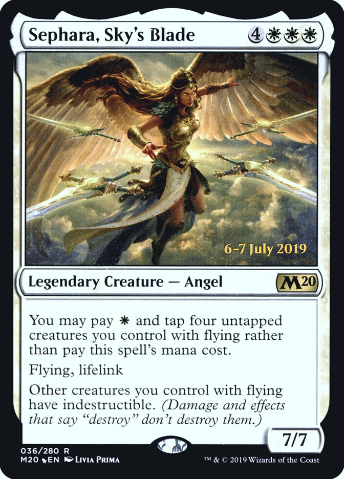 Sephara, Sky's Blade  [Core Set 2020 Prerelease Promos] | Gate City Games LLC