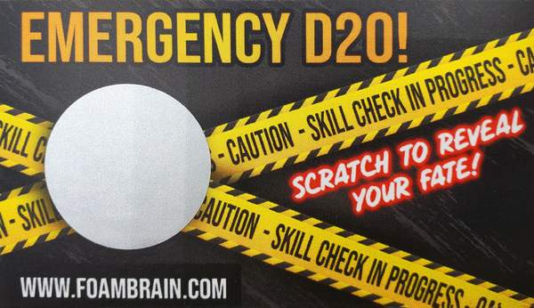 Emergency D20 Scratch Ticket | Gate City Games LLC