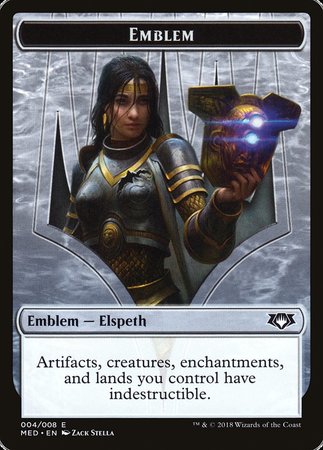 Emblem - Elspeth, Knight-Errant [Mythic Edition Tokens] | Gate City Games LLC