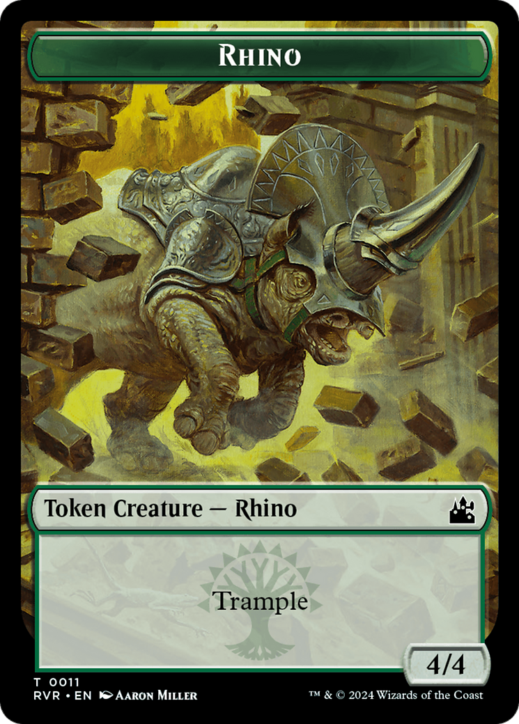 Rhino Token [Ravnica Remastered Tokens] | Gate City Games LLC