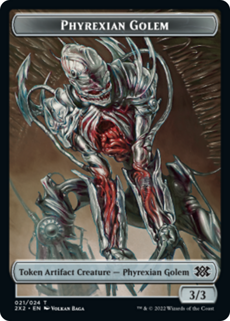 Elemental // Phyrexian Golem Double-sided Token [Double Masters 2022 Tokens] | Gate City Games LLC