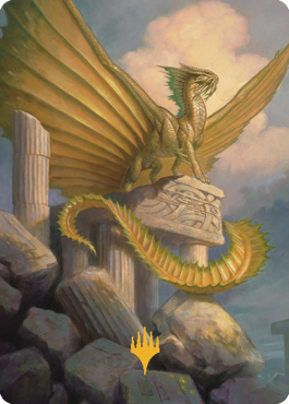 Ancient Gold Dragon Art Card (05) (Gold-Stamped Signature) [Commander Legends: Battle for Baldur's Gate Art Series] | Gate City Games LLC