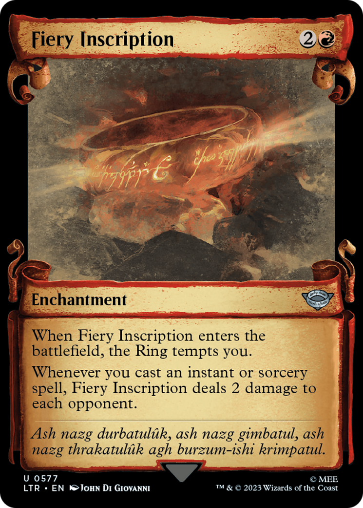 Fiery Inscription [The Lord of the Rings: Tales of Middle-Earth Showcase Scrolls] | Gate City Games LLC