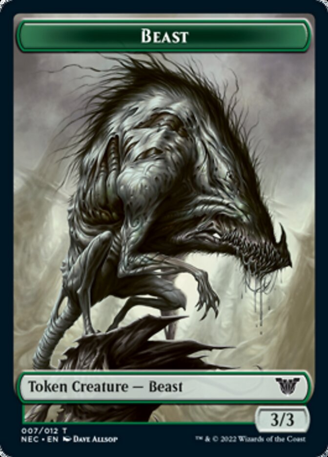 Beast // Treasure Double-sided Token [Kamigawa: Neon Dynasty Commander Tokens] | Gate City Games LLC