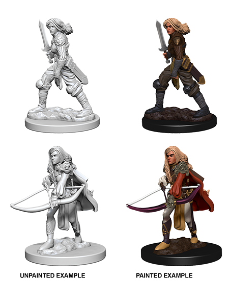 Pathfinder Deep Cuts Unpainted Minis: Human Female Fighter | Gate City Games LLC