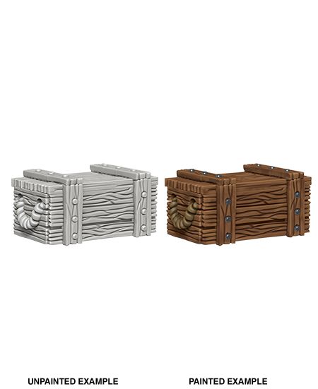 WizKids Deep Cuts Unpainted Miniatures: Crates | Gate City Games LLC