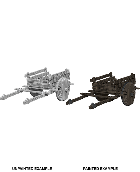 WizKids Deep Cuts Unpainted Miniatures: 2 Wheel Cart | Gate City Games LLC