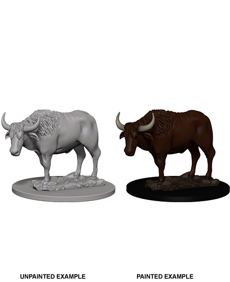 WizKids Deep Cuts Unpainted Miniatures: Oxen | Gate City Games LLC