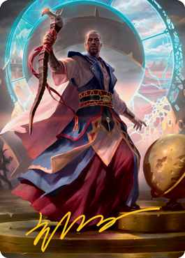 Teferi, Who Slows the Sunset Art Card (Gold-Stamped Signature) [Innistrad: Midnight Hunt Art Series] | Gate City Games LLC