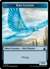 Elf Knight // Bird Illusion Double-Sided Token [Ravnica Remastered Tokens] | Gate City Games LLC