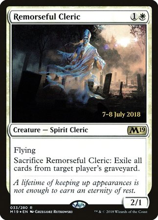 Remorseful Cleric [Core Set 2019 Promos] | Gate City Games LLC