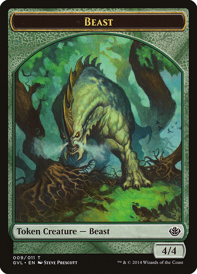 Beast Token (009/011) (Garruk vs. Liliana) [Duel Decks Anthology Tokens] | Gate City Games LLC