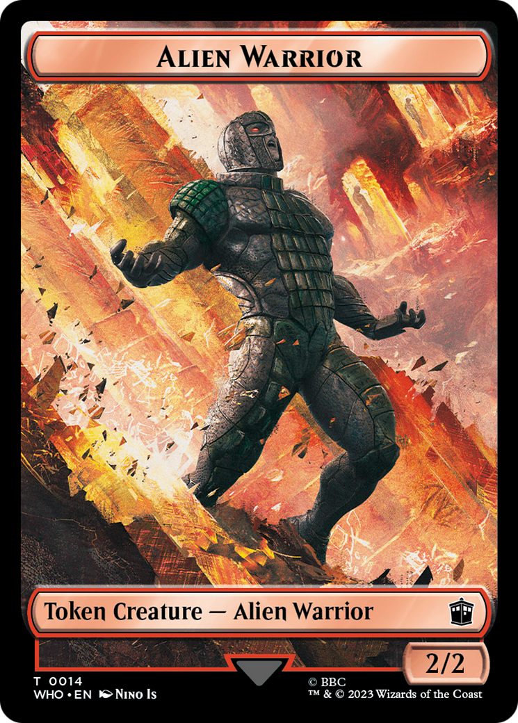 Soldier // Alien Warrior Double-Sided Token [Doctor Who Tokens] | Gate City Games LLC