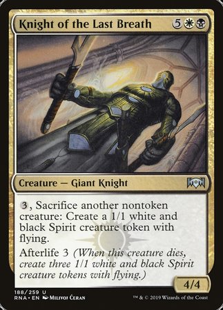 Knight of the Last Breath [Ravnica Allegiance] | Gate City Games LLC