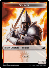 Elf Knight // Soldier Double-Sided Token [Ravnica Remastered Tokens] | Gate City Games LLC