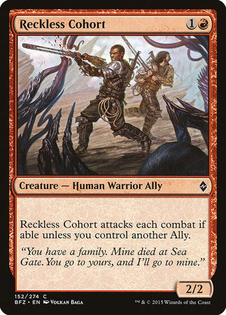Reckless Cohort [Battle for Zendikar] | Gate City Games LLC