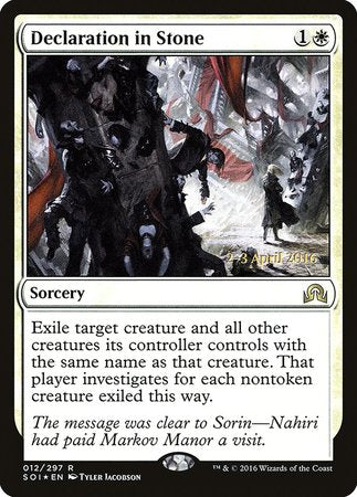 Declaration in Stone [Shadows over Innistrad Promos] | Gate City Games LLC