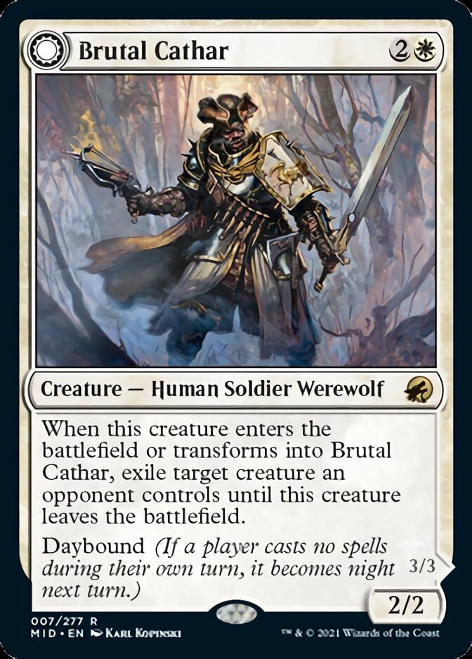 Brutal Cathar // Moonrage Brute [Innistrad: Midnight Hunt] | Gate City Games LLC