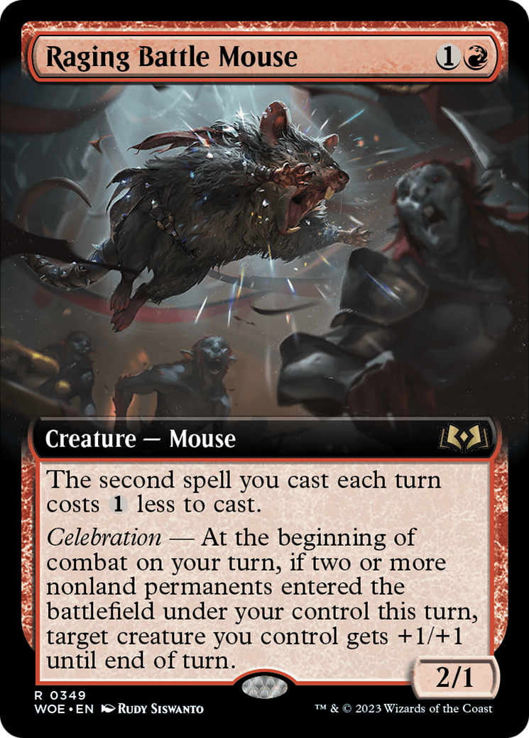 Raging Battle Mouse (Extended Art) [Wilds of Eldraine] | Gate City Games LLC