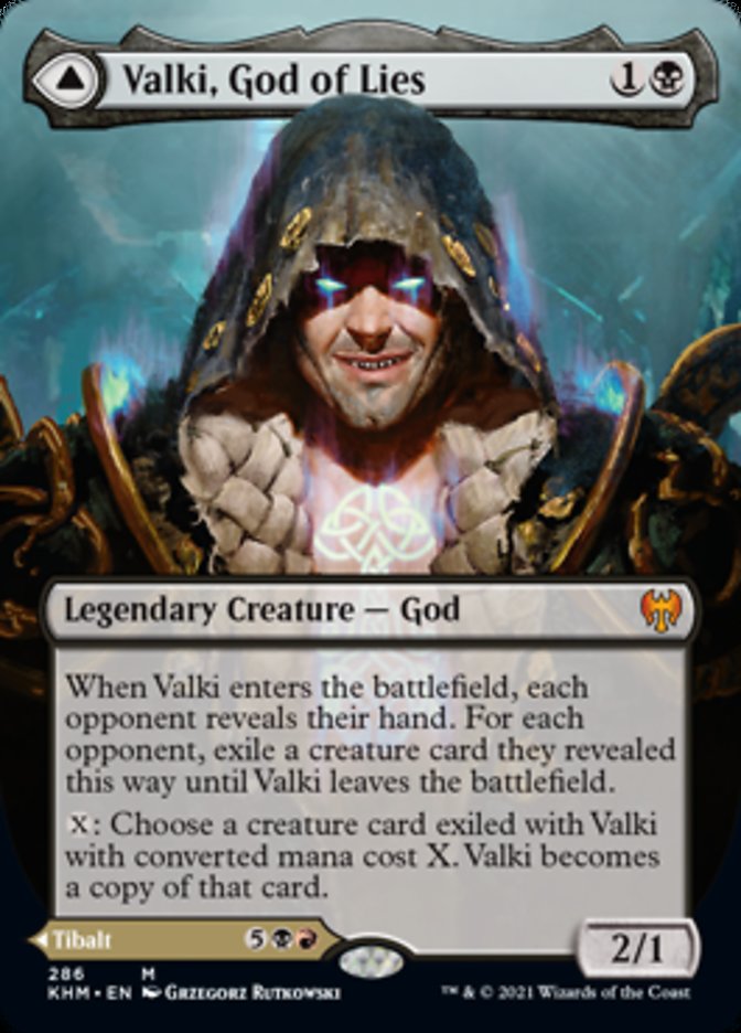 Valki, God of Lies // Tibalt, Cosmic Impostor (Borderless) [Kaldheim] | Gate City Games LLC