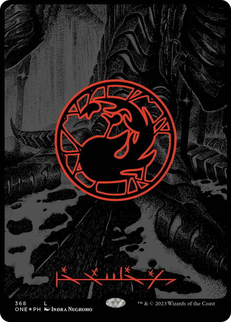 Mountain (368) (Oil Slick Raised Foil) [Phyrexia: All Will Be One] | Gate City Games LLC