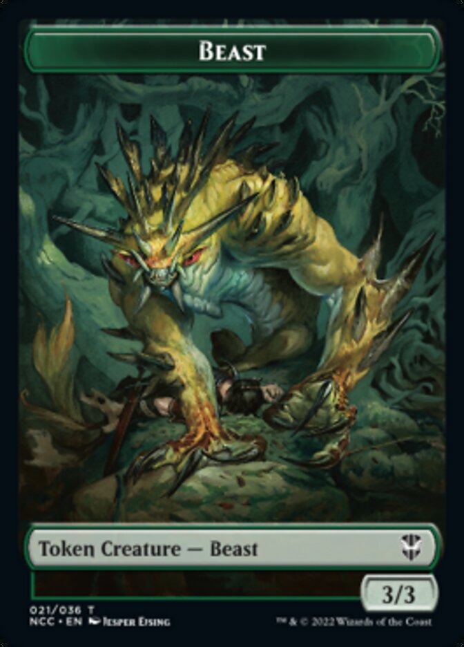 Beast // Saproling Double-sided Token [Streets of New Capenna Commander Tokens] | Gate City Games LLC