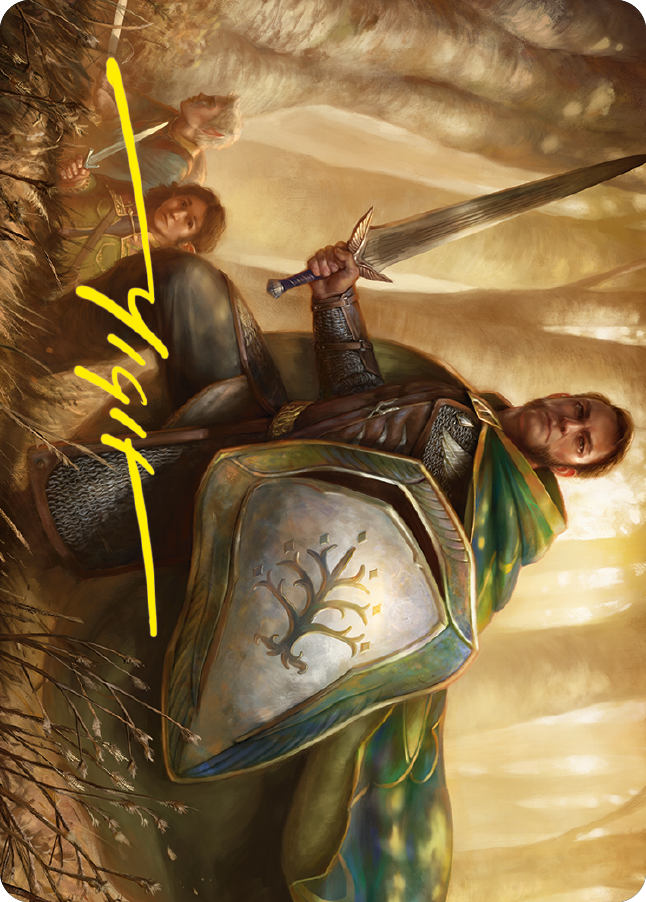 Boromir, Warden of the Tower Art Card (Gold-Stamped Signature) [The Lord of the Rings: Tales of Middle-earth Art Series] | Gate City Games LLC