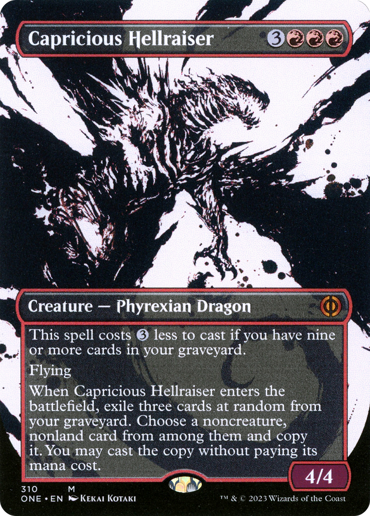 Capricious Hellraiser (Borderless Ichor) [Phyrexia: All Will Be One] | Gate City Games LLC