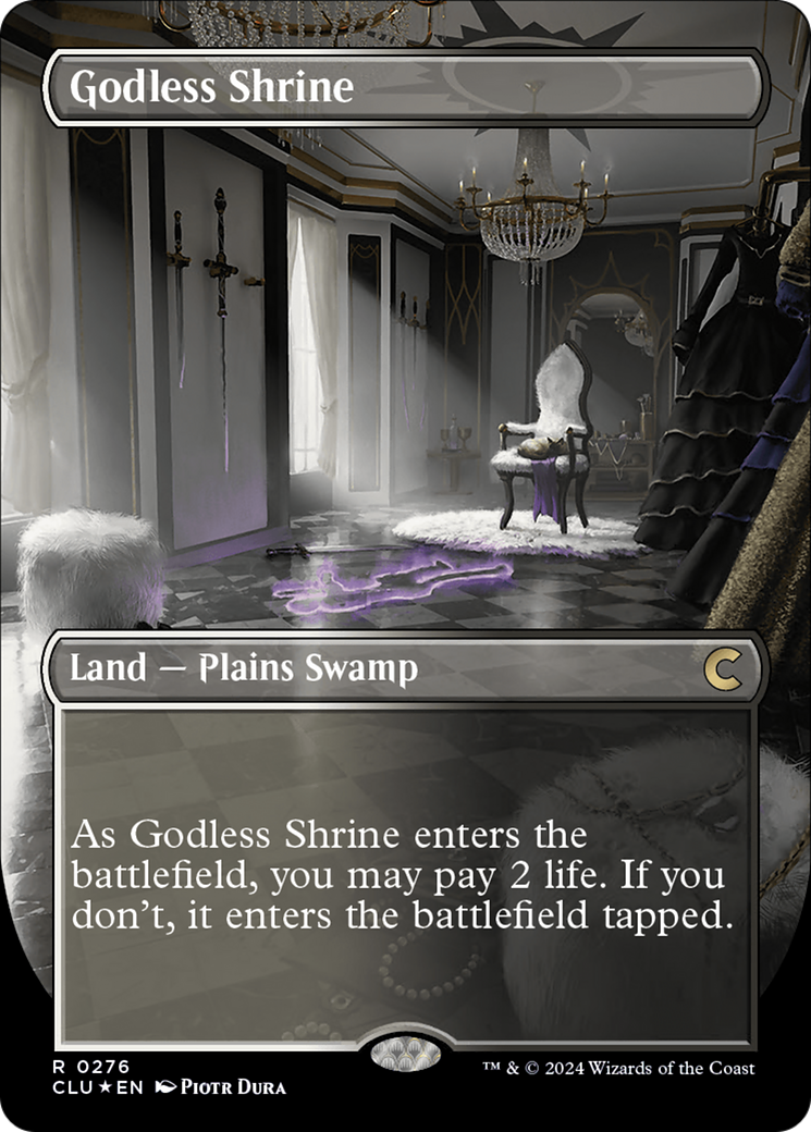 Godless Shrine (Borderless) [Ravnica: Clue Edition] | Gate City Games LLC