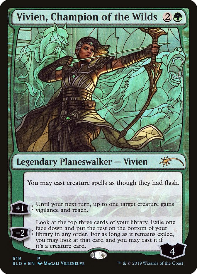 Vivien, Champion of the Wilds (Stained Glass) [Secret Lair Drop Promos] | Gate City Games LLC