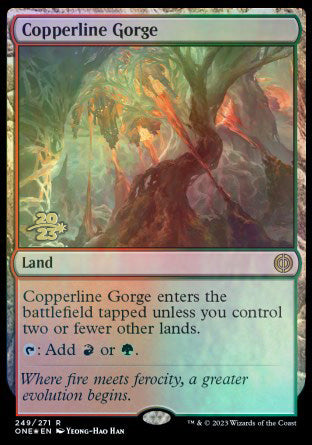 Copperline Gorge [Phyrexia: All Will Be One Prerelease Promos] | Gate City Games LLC