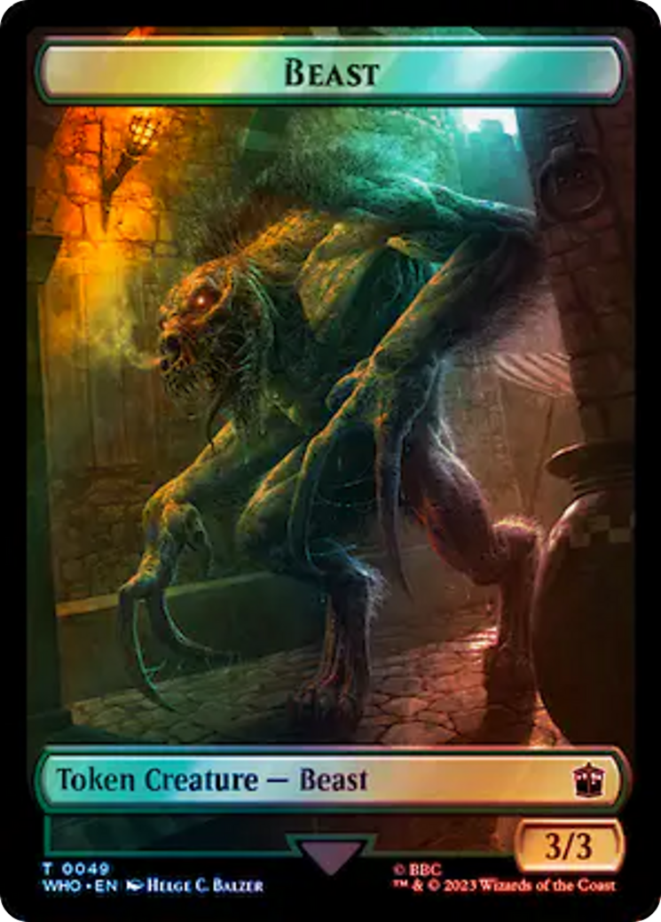 Alien Rhino // Beast Double-Sided Token (Surge Foil) [Doctor Who Tokens] | Gate City Games LLC