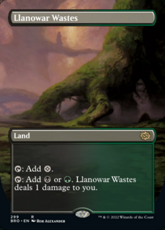 Llanowar Wastes (Borderless Alternate Art) [The Brothers' War] | Gate City Games LLC