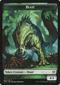 Beast // Saproling Double-sided Token [Commander: Zendikar Rising Tokens] | Gate City Games LLC