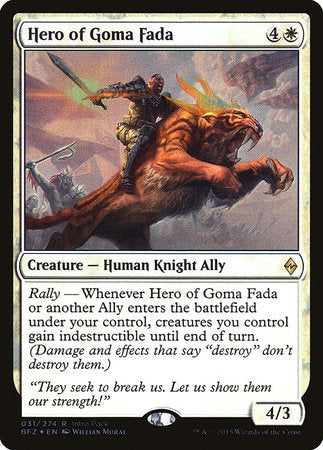 Hero of Goma Fada [Battle for Zendikar Promos] | Gate City Games LLC