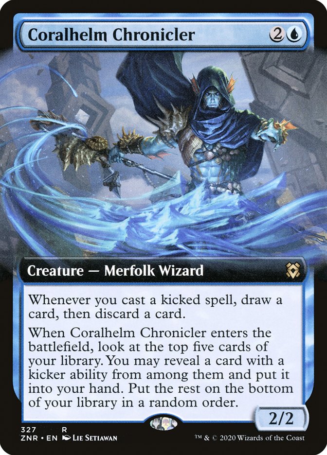 Coralhelm Chronicler (Extended Art) [Zendikar Rising] | Gate City Games LLC