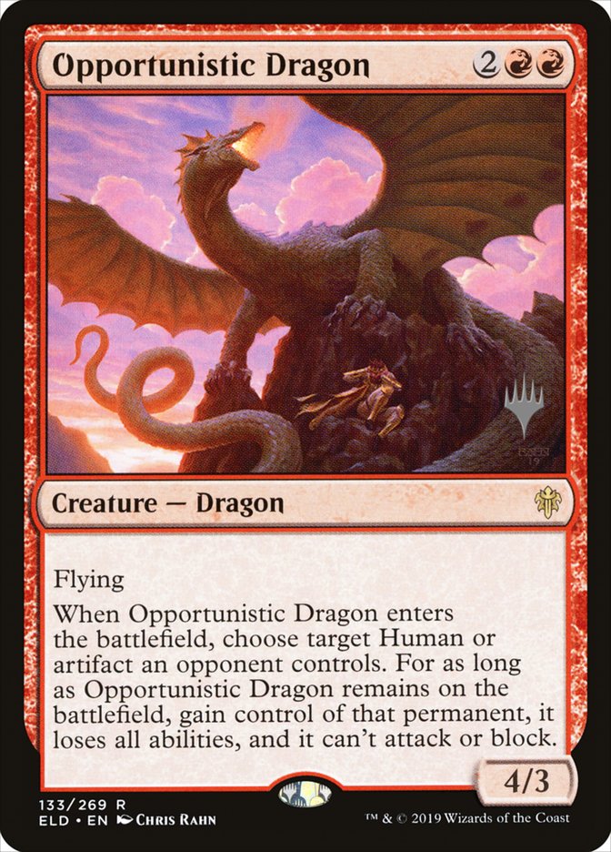 Opportunistic Dragon (Promo Pack) [Throne of Eldraine Promos] | Gate City Games LLC
