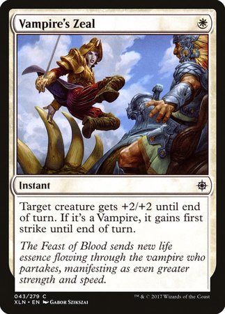 Vampire's Zeal [Ixalan] | Gate City Games LLC