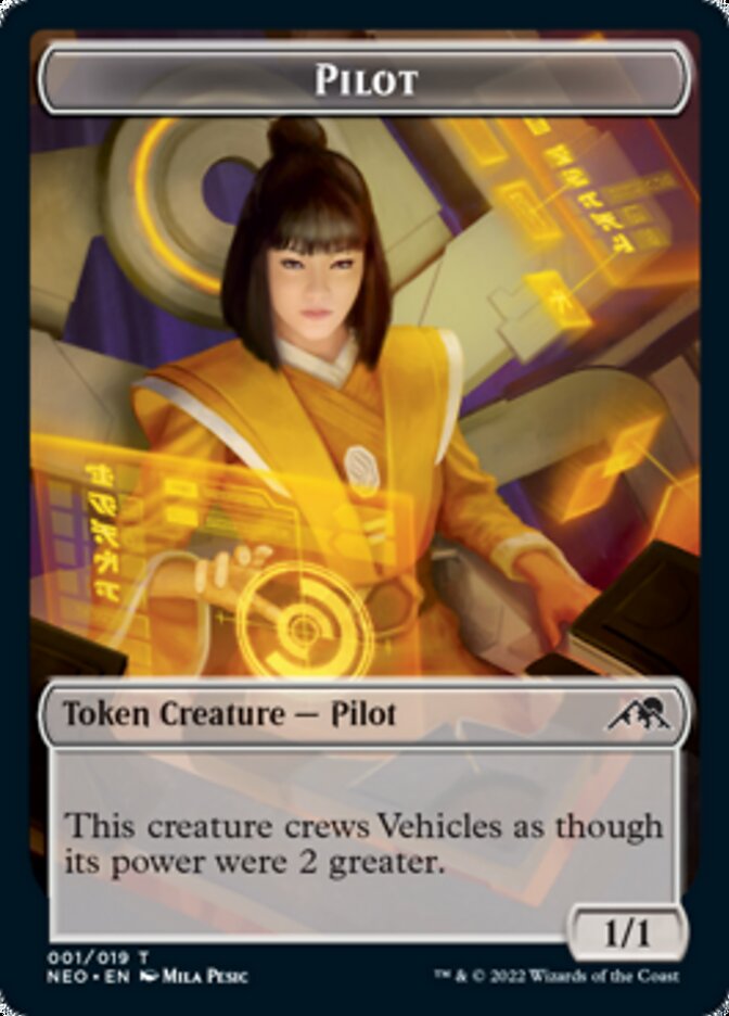 Myr // Pilot Double-sided Token [Kamigawa: Neon Dynasty Commander Tokens] | Gate City Games LLC